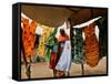 A Sudanese Woman Buys a Dress for Her Daughter at the Zamzam Refugee Camp-null-Framed Stretched Canvas