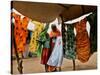 A Sudanese Woman Buys a Dress for Her Daughter at the Zamzam Refugee Camp-null-Stretched Canvas