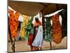 A Sudanese Woman Buys a Dress for Her Daughter at the Zamzam Refugee Camp-null-Mounted Premium Photographic Print