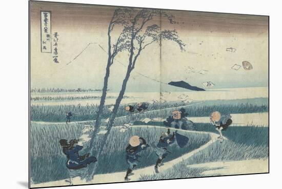 A Sudden Gust of Wind-Katsushika Hokusai-Mounted Giclee Print