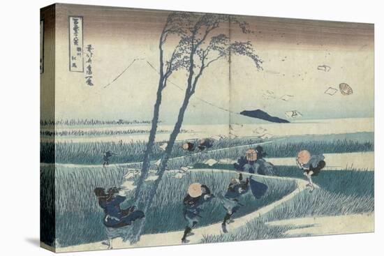 A Sudden Gust of Wind-Katsushika Hokusai-Stretched Canvas
