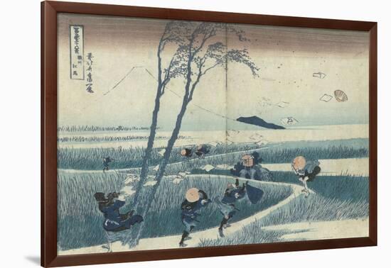 A Sudden Gust of Wind-Katsushika Hokusai-Framed Giclee Print