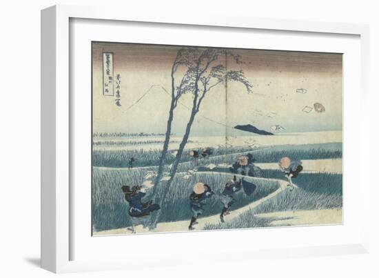 A Sudden Gust of Wind-Katsushika Hokusai-Framed Giclee Print