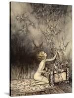 A Sudden Swarm of Winged Creatures Brushed Past Her-Arthur Rackham-Stretched Canvas