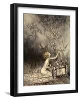 A Sudden Swarm of Winged Creatures Brushed Past Her-Arthur Rackham-Framed Giclee Print