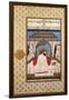 A Sufi Ruler Nimbate Reading a Qur'An on a Terrace, C. 1700 (Watercolor, Gold, and Ink on Paper)-null-Framed Giclee Print