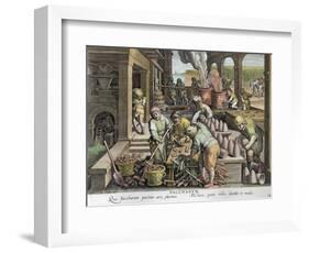 A Sugar Mill and the Production of Sugar Loaves, plate 14 from 'Nova Reperta'-Jan van der Straet-Framed Giclee Print