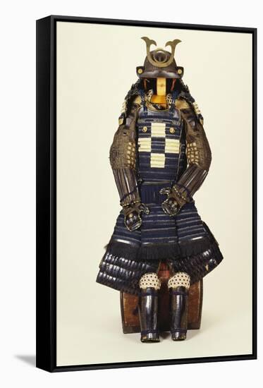 A Suit of Samurai Armour, the Kabuto Comprising a Fine Sixty-Two Plate Russet-Iron Sujibach-null-Framed Stretched Canvas