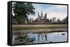 A Sukhothai Era Buddha at Wat Mahathat, Sukhothai Historical Park, Thailand-Alex Robinson-Framed Stretched Canvas