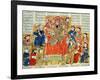 A Sultan and His Court, Illustration from the "Shahnama", by Abu"L-Qasim Manur Firdawsi circa 1330-null-Framed Giclee Print