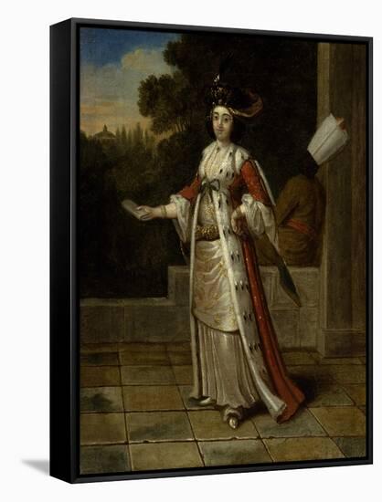 A Sultan with a Black Eunuch-Jean Baptiste Vanmour-Framed Stretched Canvas