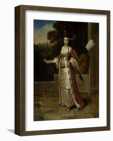 A Sultan with a Black Eunuch-Jean Baptiste Vanmour-Framed Giclee Print