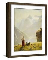 A Summer Day on a Norwegian Fjord-Hans Dahl-Framed Giclee Print