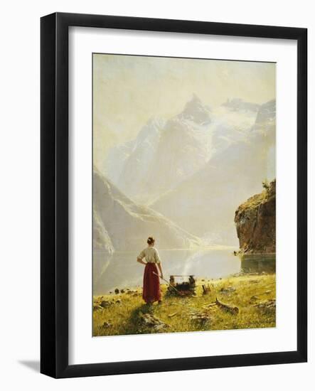 A Summer Day on a Norwegian Fjord-Dahl Hans-Framed Giclee Print