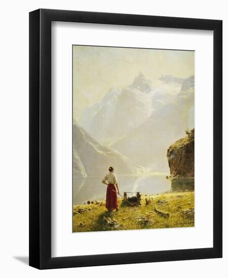 A Summer Day on a Norwegian Fjord-Dahl Hans-Framed Premium Giclee Print