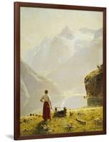 A Summer Day on a Norwegian Fjord-Dahl Hans-Framed Giclee Print