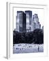 A Summer in Central Park, Lifestyle, Manhattan, NYC, Blue Light Black and White Photography-Philippe Hugonnard-Framed Premium Photographic Print