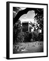 A Summer in Central Park, Manhattan, New York City, Black and White Photography-Philippe Hugonnard-Framed Photographic Print