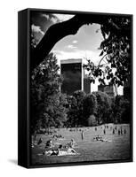 A Summer in Central Park, Manhattan, New York City, Black and White Photography-Philippe Hugonnard-Framed Stretched Canvas