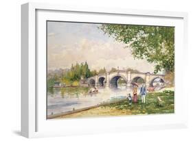 A Summer's Day, Richmond Bridge-John Sutton-Framed Giclee Print