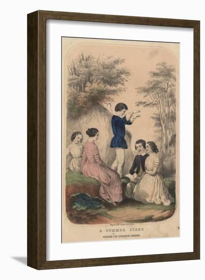 A Summer Scene, Fashions for Children's Dresses, Litho by Wagner and Mcguigan, 1850-Thomas S. Wagner-Framed Giclee Print