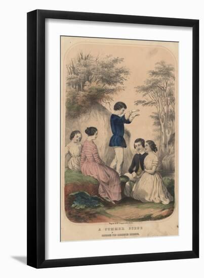 A Summer Scene, Fashions for Children's Dresses, Litho by Wagner and Mcguigan, 1850-Thomas S. Wagner-Framed Giclee Print