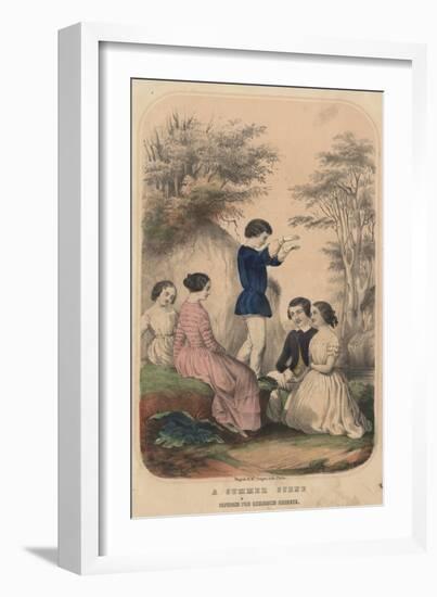 A Summer Scene, Fashions for Children's Dresses, Litho by Wagner and Mcguigan, 1850-Thomas S. Wagner-Framed Giclee Print