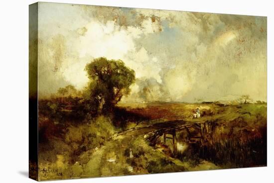 A Summer Shower, 1878-Thomas Moran-Stretched Canvas