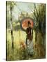 A Summer Stroll-Albert Lynch-Stretched Canvas