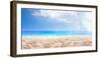 A Summer Vacation, Holiday Background of a Tropical Beach and Blue Sea and White Clouds with Sun Fl-Duncan Andison-Framed Photographic Print