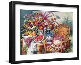 A Summers Picnic-Barbara Mock-Framed Giclee Print