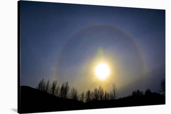 A sun halo seen in northern British Columbia-Richard Wright-Stretched Canvas