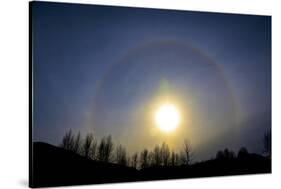 A sun halo seen in northern British Columbia-Richard Wright-Stretched Canvas