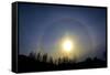 A sun halo seen in northern British Columbia-Richard Wright-Framed Stretched Canvas