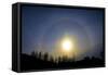 A sun halo seen in northern British Columbia-Richard Wright-Framed Stretched Canvas