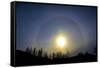 A sun halo seen in northern British Columbia-Richard Wright-Framed Stretched Canvas