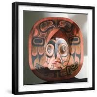 A sun mask with an eagle face in the centre which was used in the Dluwulaxa Society dances-null-Framed Giclee Print