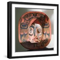 A sun mask with an eagle face in the centre which was used in the Dluwulaxa Society dances-null-Framed Giclee Print