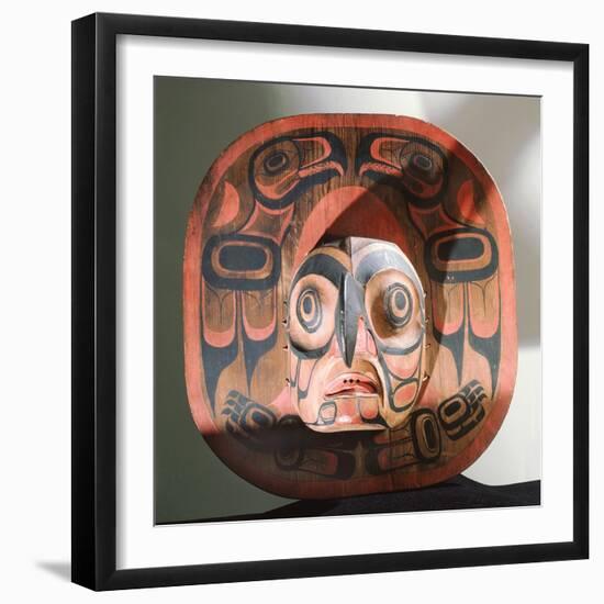 A sun mask with an eagle face in the centre which was used in the Dluwulaxa Society dances-null-Framed Giclee Print