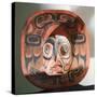 A sun mask with an eagle face in the centre which was used in the Dluwulaxa Society dances-null-Stretched Canvas