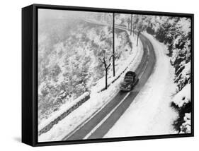 A Sunbeam 90 Mkii During the Monte Carlo Rally, 1956-null-Framed Stretched Canvas