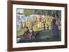 A Sunday on La Grande Jatte 1884, 1884-86-Georges Seurat-Framed Premium Giclee Print