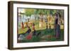 A Sunday on La Grande Jatte-Georges Seurat-Framed Art Print