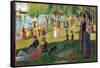 A Sunday on La Grande Jatte-Georges Seurat-Framed Stretched Canvas