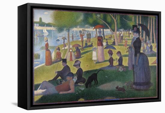 A Sunday on La Grande Jatte-Georges Seurat-Framed Stretched Canvas