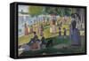 A Sunday on La Grande Jatte-Georges Seurat-Framed Stretched Canvas