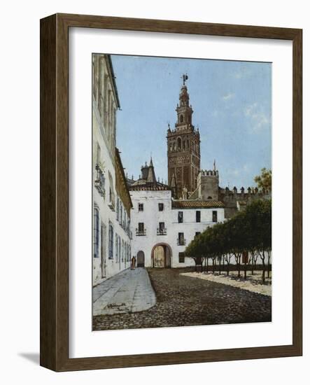 A Sunlit Square, Seville-Enrique Roldan-Framed Giclee Print