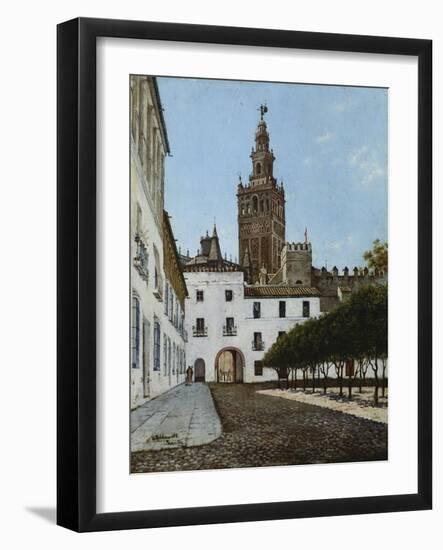 A Sunlit Square, Seville-Enrique Roldan-Framed Giclee Print