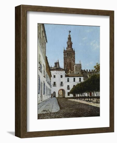 A Sunlit Square, Seville-Enrique Roldan-Framed Giclee Print