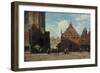 A Sunlit View of the Grote Markt with the St. Bavo Church and the Vleeshal, Haarlem (Oil on Panel)-Jan Weissenbruch-Framed Giclee Print